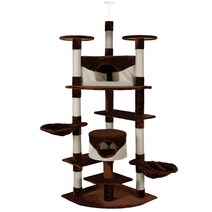 헬로망치 대형 캣타워 DS0084, 브라운 + 베이지, 1개