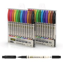 펜맥스 트윈네임펜 12종 세트, 혼합색상, 2세트