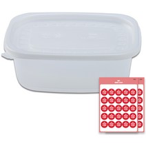 생활엔 다용도 밀폐죽용기 대 900ml 50p + 스티커 2매 세트, 1세트