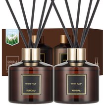 쿤달 퍼퓸 디퓨저 200ml 2개 + 섬유스틱 10개, 화이트튤립향, 1세트