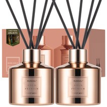 쿤달 퍼퓸 디퓨저 로즈골드 에디션 200ml 2개 + 섬유스틱 10개, 포레스트우드향