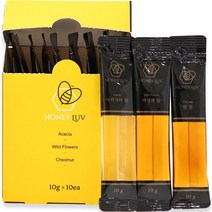 허니럽 아카시아 + 밤꿀 + 야생화 꿀스틱 10p 세트, 100g, 1세트