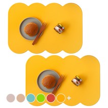 에이드엘 슬림 코튼 실리콘 테이블매트 2p, 치즈, 388 x 267 x 1.8 mm