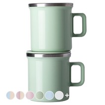 JVR 모노 스텐머그 360ml 세트, GREEN, 2개입