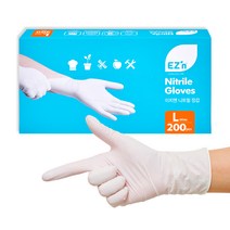 EZn이지엔 니트릴 장갑 200p, 화이트, 대(L), 1세트
