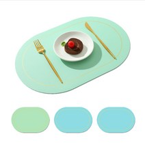 브리뷰 라일리 PU 양면 식탁매트 4p, 43 x 30 x 1.8 cm, 민트 + 스카이