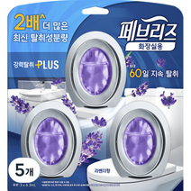 페브리즈 비치형 플러스 화장실용 은은한 라벤더향 3p, 6.3ml, 5개
