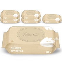 크리넥스 종이 물티슈 캡형, 80매, 6팩