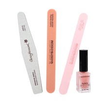 글로시블라썸 셀프 네일 케어 툴즈 프리미엄 제브라파일 + 쿠션 샌딩버퍼 + 매직 샤인버퍼 + 베이스코트 세트, 1세트, 주황색,핑크,분홍,그레이,베이지