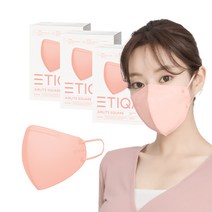 ETIQA 에어라이트 스퀘어 마스크 소형, 10개입, 3개, 피치코랄