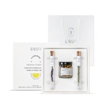 꽃을담다 미니꽃차 앤 티스틱 세트, 메리골드 3g, 방아티스틱 1g, 쑥꽃티스틱 1g, 쇼핑백, 1세트