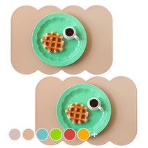 에이드엘 슬림 코튼 실리콘 테이블매트 2p, 밀크티, 388 x 267 x 1.8 mm