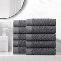 코멧 홈 헤링본 타월, 차콜그레이, 10개