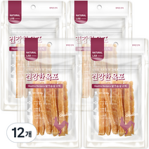 네츄럴랩 강아지 건강한 육포 간식 스틱, 닭가슴살, 80g, 12개