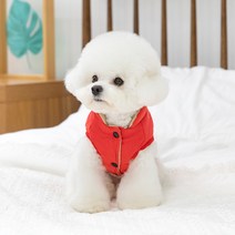 펫츠랜드 반려동물 레터링 양면 베스트, 레드