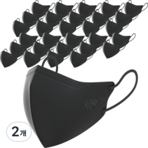이비에 더세로 새부리형 대형 마스크 성인용 KF80, 30개입, 2개, 블랙