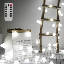 대한 벽 인테리어 크리스마스 트리 LED 캠핑 감성 파티 앵두 줄 전구 조명 100구 10M, 화이트