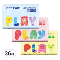 한예지 PLAY 여행용티슈, 70매입, 36개