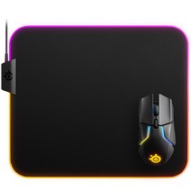 스틸시리즈 QcK Prism Cloth RGB 게이밍 마우스패드 Medium, 1개, 블랙