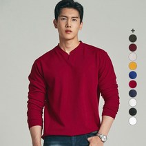 업클라스 남성용 헨리넥 포인트 긴팔 티셔츠 a083