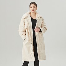 비엔엑스 카라 퍼 스트링 롱 야상 점퍼 BS3JP013L0