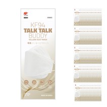 톡톡버디 황사 방역 마스크 흰색 대형 KF94, 100개, 1개입