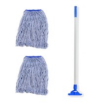 크린메이트 고급청사 마포걸레 2P + 롱 알루미늄마포대, 1세트