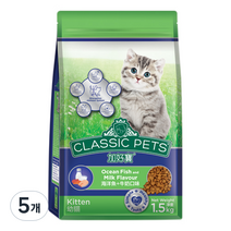 컴페니언펫츠클래식 고양이 사료 키튼밀크, 곡물, 1.5kg, 5개