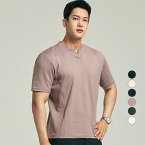 업클라스 남성용 헨리넥 포인트 반팔 티셔츠 b083hf