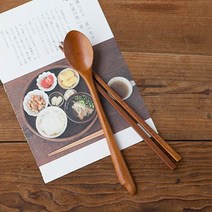 니코트 혼밥 우드 수저세트 2벌, 1세트