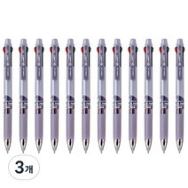 라인플러스 M3 3색볼펜 0.7mm 12p, 다크퍼플, 3개