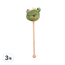 라포유 귀여운 캐릭터 마사지 봉, 개구리, 3개