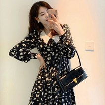 포플러앤씨 니틴 배색 카라 원피스