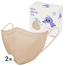 고래마스크 새부리형 일회용 대형 L, 30매입, 2개, 진베이지