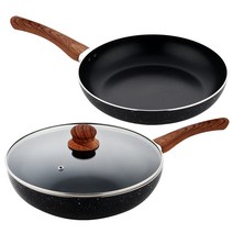 퀸센스 모던 IH 인덕션 프라이팬 3종 세트, 혼합색상, 후라이팬 28cm + 궁중팬 28cm + 유리뚜껑 28cm