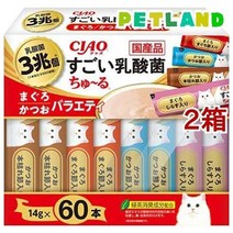 이나바 챠오 츄르 스고이유산균 버라이어티 SC-386 60P, 1세트, 참치, 가다랑어