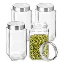 차이나다 다용도 투명 커버 밀폐 유리병 2000ml, 단품, 4개