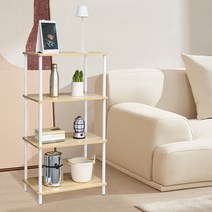 코멧 홈 조립식 진열장, 우드+화이트, 4단