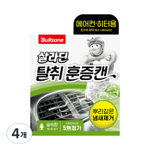 불스원 살라딘 훈증캔 차량탈취제 숲속향 본품, 65.8g, 4개