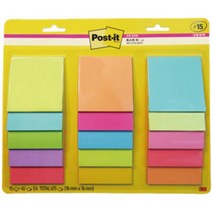 쓰리엠 포스트잇 강한점착용 노트 대용량팩 세트, 혼합색상, 1세트