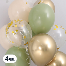 제이벌룬 천장풍선 4색 세트 컨페티, 혼합색상, 4세트