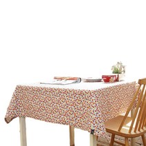 더스프링홈 러블리 플라워 테이블보, 잔꽃레드, 130 x 130cm
