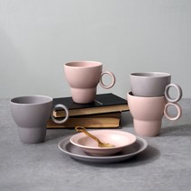 보울보울 볼볼오리진 머그컵 애쉬 2p + 핑크 2p, 혼합 색상, 1세트