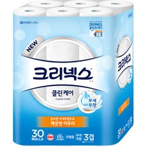 크리넥스 3겹 클린케어 천연펄프 화장지 25m, 30롤, 1팩