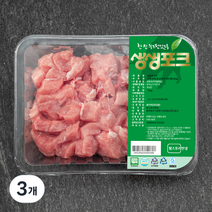생생포크 무항생제 인증 1등급 뒷다리 찌개용 (냉장), 500g, 3개