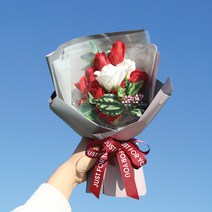 모리앤 저스트 비누꽃다발 선물박스, 로즈레드