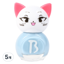 바블리 키즈네일 냥이 스티커형식 어린이매니큐어, 하늘핑, 5개