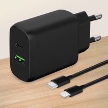 모잇 25W PD 고속 충전기 + 애플 아이폰 호환 C to 8핀 라이트닝 케이블 1.3m, 블랙, 1개