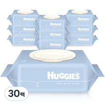 하기스 퓨어 블루 유아 물티슈 캡형, 80매, 180개