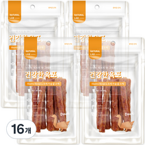 네츄럴랩 강아지 건강한 육포 간식 스틱, 오리가슴살, 80g, 16개